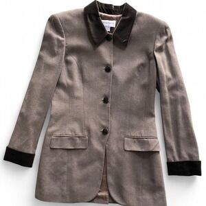 Vintage 90s Liz Claiborne Riding Jacket with Velvet Accents | Size 8